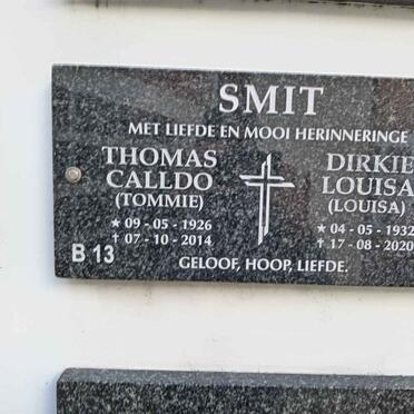 SMIT Thomas Calldo 1926-2014 &amp; Dirkie Louisa 1932-2020