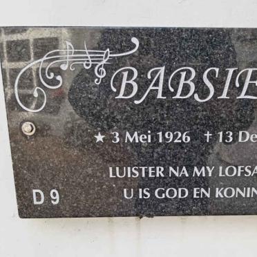 NEL Babsie 1926-2018