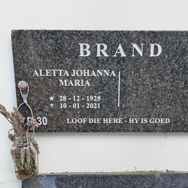 BRAND Aletta Johanna Maria 1925-2021