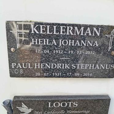 KELLERMAN Paul Hendrik Stephanus 1931-2014 &amp; Heila Johanna 1932-2012