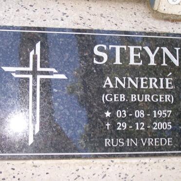 STEYN Annerié nee BURGER 1957-2005