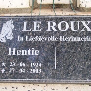 ROUX Hentie, le 1924-2003