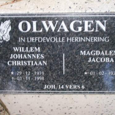 OLWAGEN Willem Johannes Christiaan 1919-1998 &amp; Magdalena Jacoba 1922-
