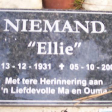 NIEMAND Ellie 1931-2003