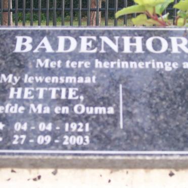 BADENHORST Hettie 1921-2003