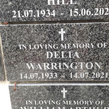 WARRINGTON Delia 1933-2021