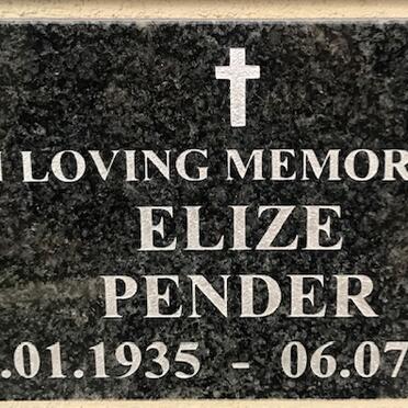 PENDER Elize 1935-2014