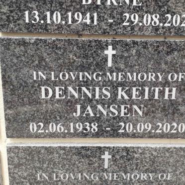 JANSEN Dennis Keith 1938-2020