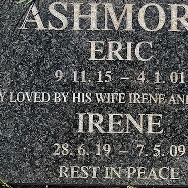 ASHMORE Eric 1915-2001 &amp; Irene 1919-2009
