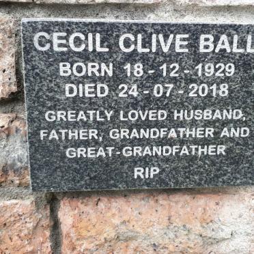 BALL Cecil Clive 1929-2018