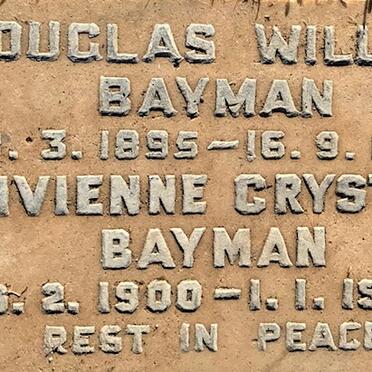 BAYMAN Douglas William 1895-1976 &amp; Vivienne Crystal 1900-1985