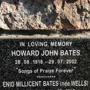 BATES Howard John 1918-2002 &amp; Enid Millicent WELLS 1922-2015