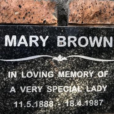 BROWN Mary 1888-1987