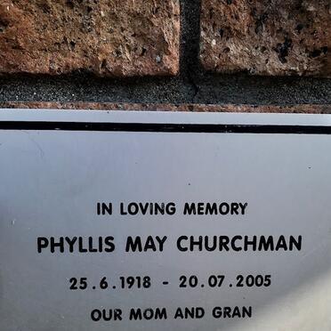 CHURCHMAN Phyllis May 1918-2005