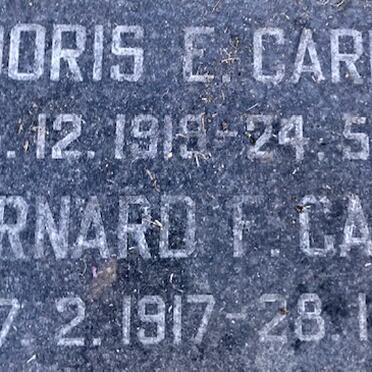 CARROLL Bernard F. 1917-2001 &amp; Doris E. 1918-1994
