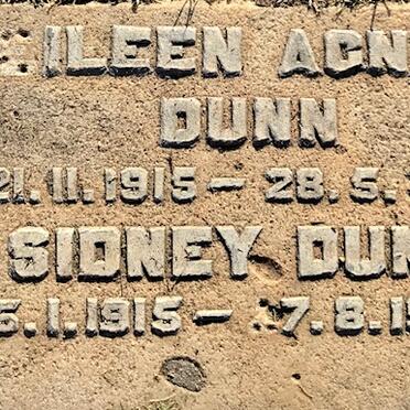DUNN Sidney 1915-1976 &amp; Eileen Agnes 1915-1976