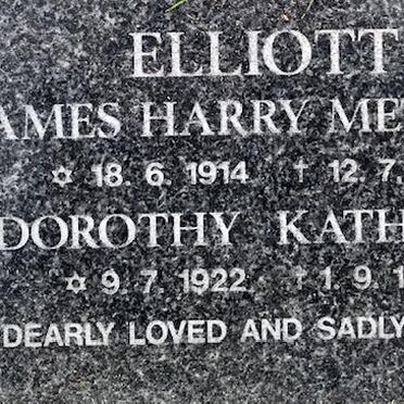 ELLIOTT James Harry Metcalf 1914-1991 &amp; Dorothy Kathleen 1922-1995