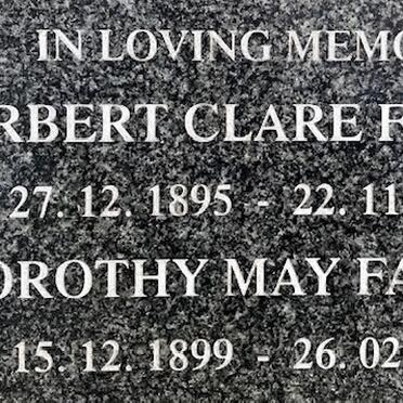 FARROW Herbert Clare 1895-1989 &amp; Dorothy May 1899-1994