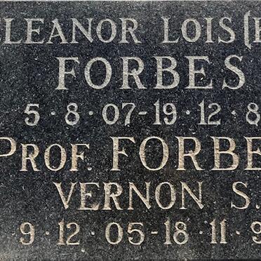 FORBES Vernon S. 1905-1993 &amp; Eleanor Lois 1907-1984