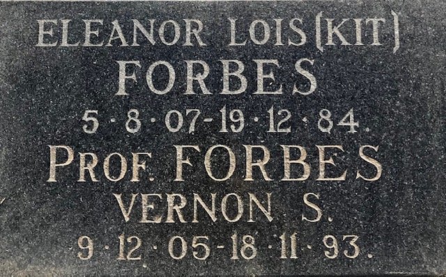 FORBES Vernon S. 1905-1993 &amp; Eleanor Lois 1907-1984