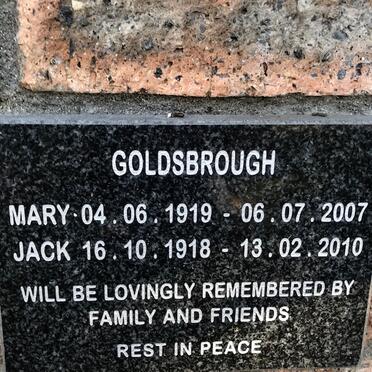 GOLDSBROUGH Jack 1918-2010 &amp; Mary 1919-2007