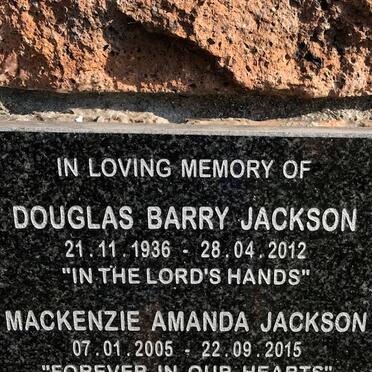 JACKSON Douglas Barry 1936-2012 :: JACKSON Mackenzie Amanda 2005-2015