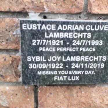LAMBRECHTS Eustace Adrian Cluver 1921-1993 &amp; Sybil Joy 1922-2019