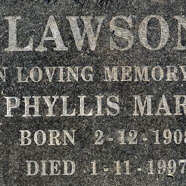 LAWSON Phyllis Mary 1908-1997