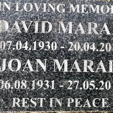 MARAIS David 1930-2014 &amp; Joan 1931-2014