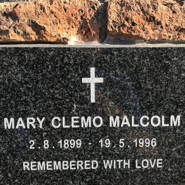 MALCOLM Mary Clemo 1899-1996