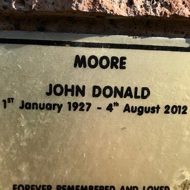 MOORE John Donald 1927-2012