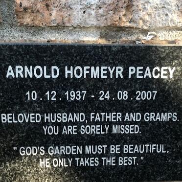 PEACEY Arnold Hofmeyr 1937-2007