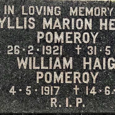 POMEROY William Haig 1917-2003 &amp; Phyllis Marion Hellier 1921-1998