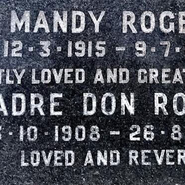 ROGERS Padre Don 1908-2005 &amp; Mandy 1915-1992