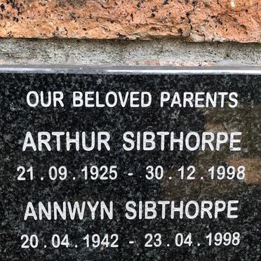 SIBTHORPE Arthur 1925-1998 &amp; Annwyn 1942-1998