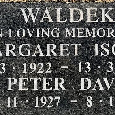 WALDEK Peter David 1927-2012 &amp; Margaret Isobel 1922-2003