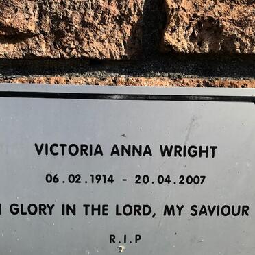 WRIGHT Victoria Anna 1914-2007