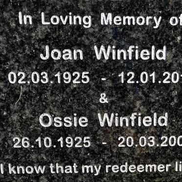 WINFIELD Ossie 1925-2008 &amp; Joan 1925-2019