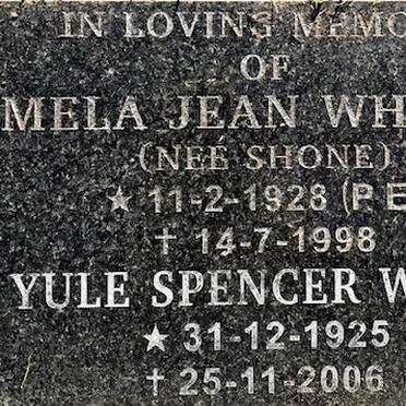 WHYTOCK Ian Yule Spencer 1925-2006 &amp; Pamela Jean SHONE 1928-1998
