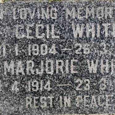 WHITE Cecil 1904-198? &amp; Marjorie 1914-199?