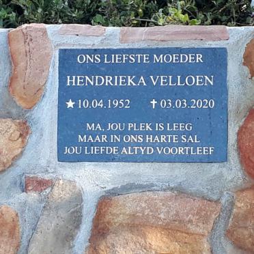 VELLOEN Hendrieka 1952-2020