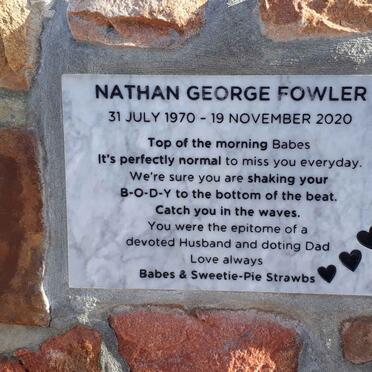 FOWLER Nathan George 1970-2020