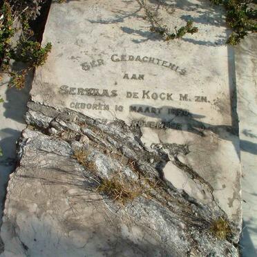 KOCK Servaas, de 1850-1910