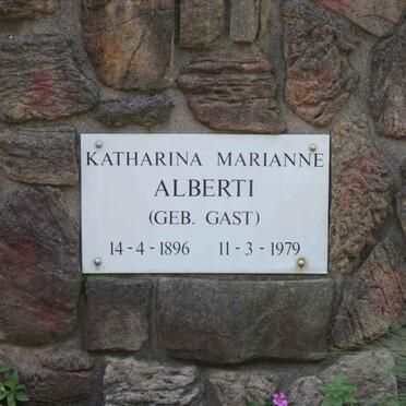 ALBERTI Katharina Marianne nee GAST 1896-1979