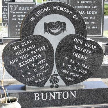 BUNTON Kenneth 1923-1978 &amp; Irene 1923-1983