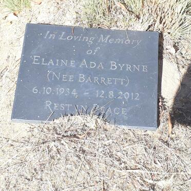 BYRNE Elaine Ada nee BARRETT 1934-2012