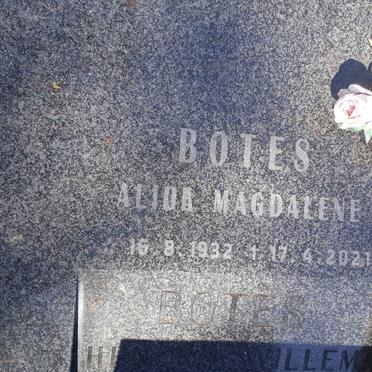 BOTES Hendrik Willem 1929-1985 &amp; Alida Magdalene 1932-2021 