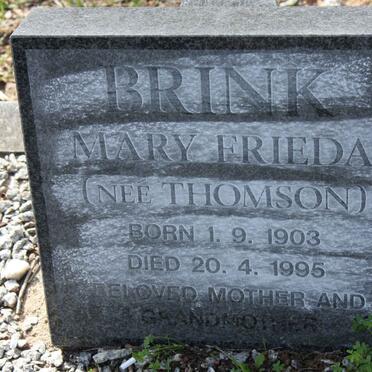 BRINK Mary Frieda nee THOMSON 1903-1995
