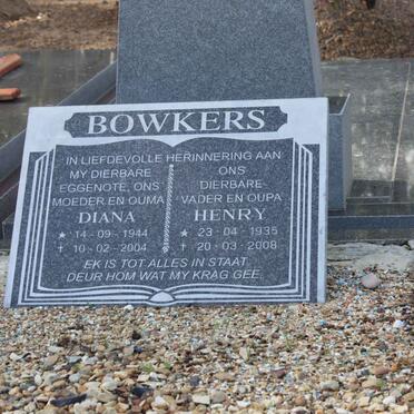 BOWKERS Henry 1935-2008 &amp; Diana 1944-2004