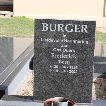 BURGER Frederick 1926-2002